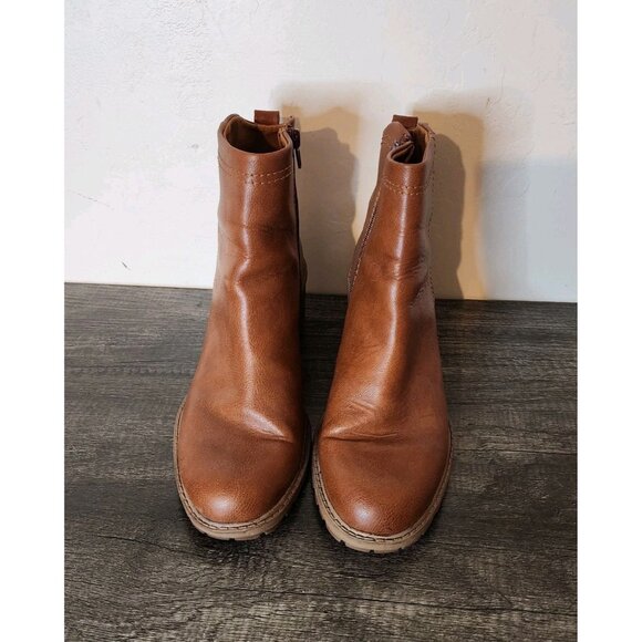 Zodiac Shoes - Zodiac Women's Boots Block Heel Side Zipper Brown Size 10